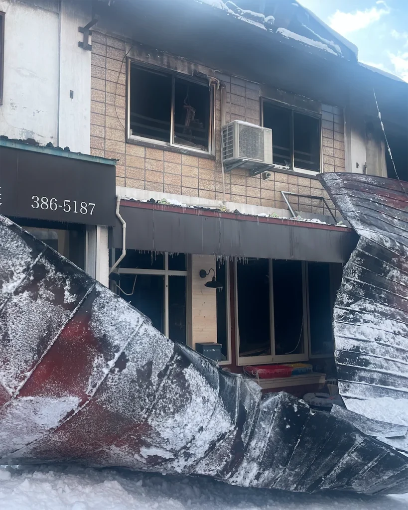 火事で被害を受けた店舗